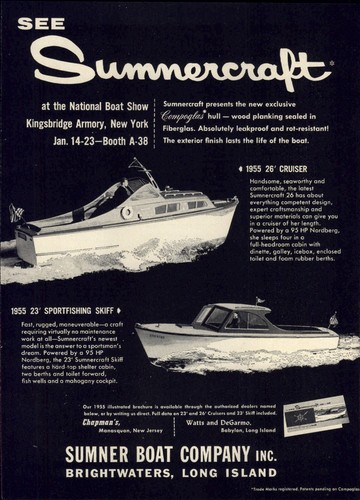 1955 paper sumner - ad, boat