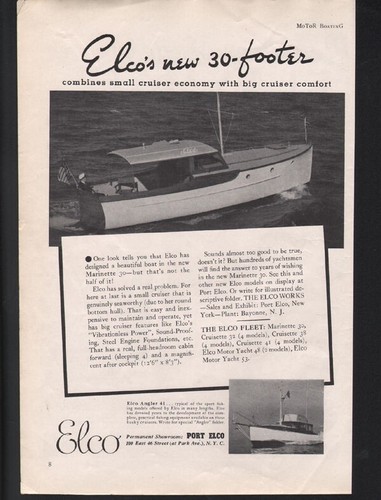 1937 elco motor boat nautical - motor,